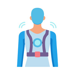  Smart Posture Corrector Icon. Design of Fitness and Gym Icons.