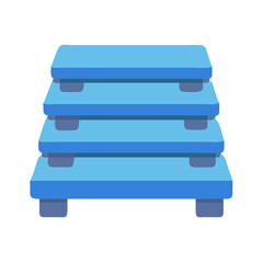  Versatile Stackable Aerobic Step Platform Icon. Design of Fitness and Gym Icons.