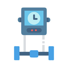  Wall-Mounted Gym Timer Icon for Timed Workouts. Design of Fitness and Gym Icons.