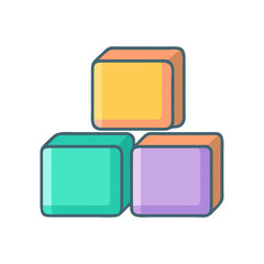  Dynamic Yoga Blocks Icon. Design of Fitness and Gym Icons.