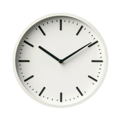 Simple round wall clock design isolated on transparent background