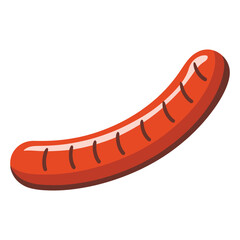 Grilled Sausage BBQ Design Element in Trendy Flat Style