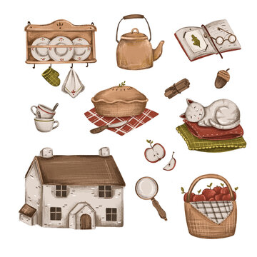Cottagecore set illustration