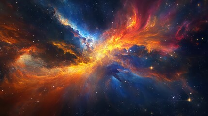 Fototapeta premium A Breathtaking Cosmic Dance of Colors in Deep Space