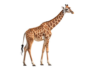 Naklejka premium giraffe full body against white background