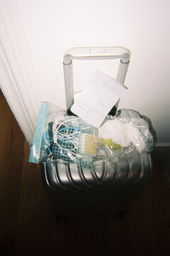 Mom&rsquo;s Note and Snacks on Suitcase
