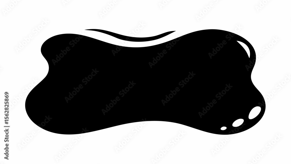 Poster isolated black blob with rounded edges and small white highlights on a white background design eleme