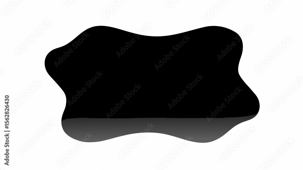 Poster Abstract black blob with a subtle gray gradient along the bottom edge on a white background design element