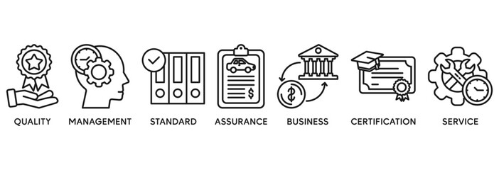 ISO 9001 icon set vector illustration concept relate to quality, management, standard, assurance, business, certification and service