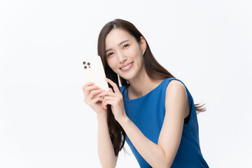 白バックの若い女性のビューティー