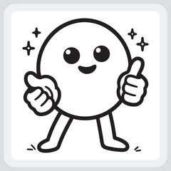 Cute cartoon character giving a thumbs up, perfect for kids' content.