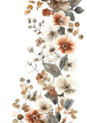 Vertical floral arrangement of muted tones