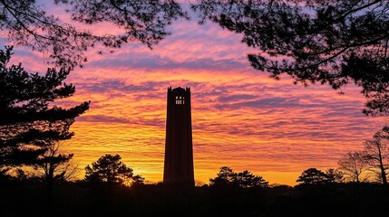Tower Silhouette at Sunset