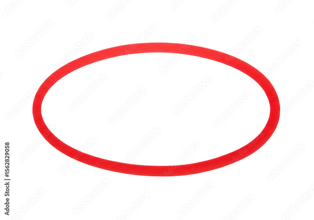 Aufkleber a red oval shape is drawn as a highlight marker isolated on transparent background
