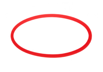 A red oval shape is drawn as a highlight marker isolated on transparent background