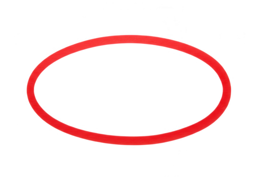 A red oval shape is drawn as a highlight marker isolated on transparent background