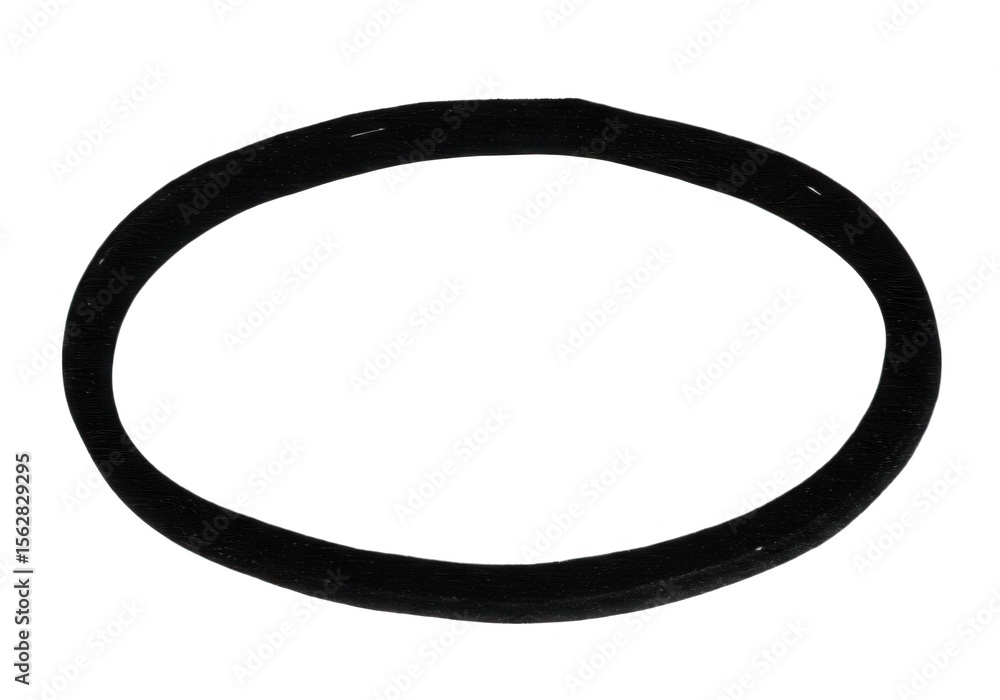 Poster a black oval shape is drawn as a highlight marker isolated on transparent background