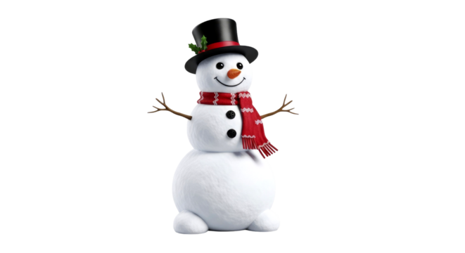 Charming Snowman: Festive Winter Holiday Character
