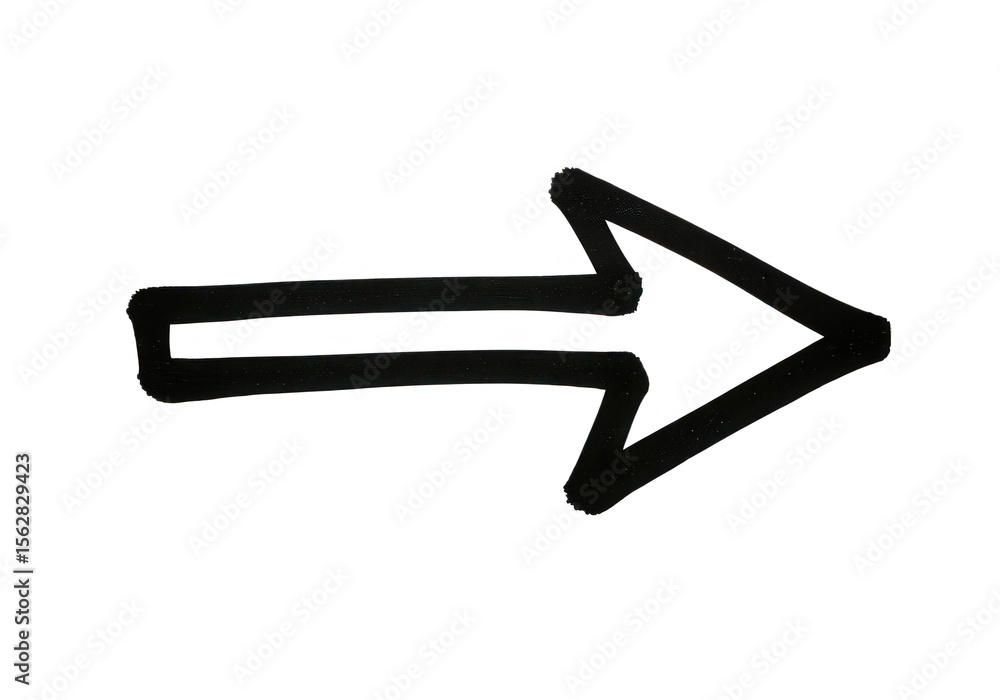 Poster a black arrow points to the right isolated on transparent background
