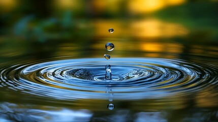 Water Drop Ripples: Nature's Serenity