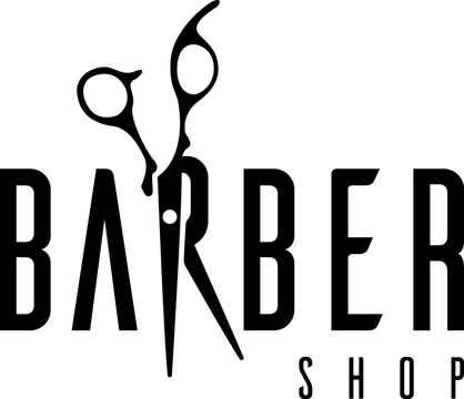 simple black scissors barber shop hair care salon silhouette icon logo design - Powered by Adobe