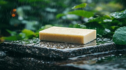 Rain-Soaked Soap on Stone
