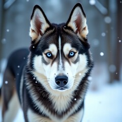 Obraz premium Cute Siberian husky dog