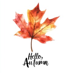 Watercolor autumn leaf (2)