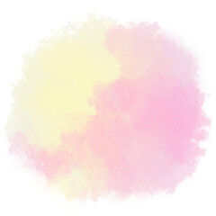 黄色とピンクのまるい水彩