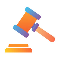 Vibrant gradient gavel on black background for justice concept