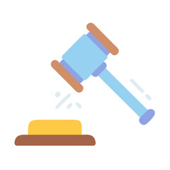 Illustration of gavel hitting sound block on dark background