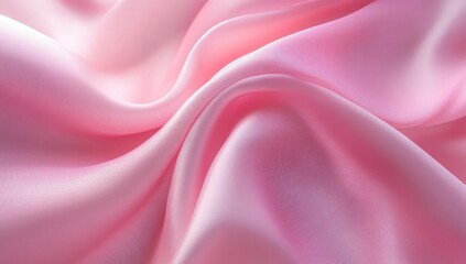Obraz premium Close-up of soft, flowing pink silk fabric