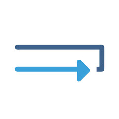 Blue curved arrow pointing right on a black background