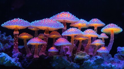 Glowing Mushrooms: A Fantasy Forest