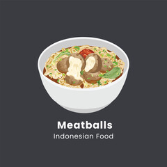 A Delicious Bowl Of Indonesian Meatballs With Cheese Filling In The Middle