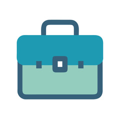 Obraz premium Minimalist teal briefcase icon against a simple black background