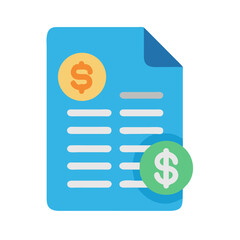 Invoice with currency icons showcasing financial transaction and payment