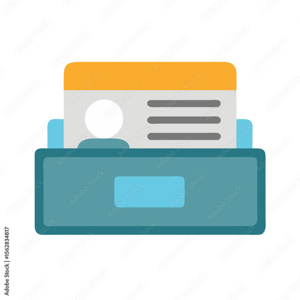 Poster organized business contacts with simple card index file