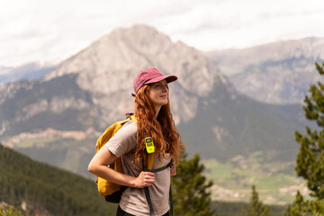 Woman hiking joy