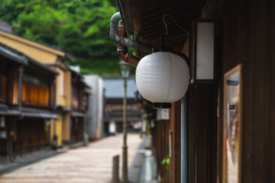 Lantern And Old Street In Kanazawa