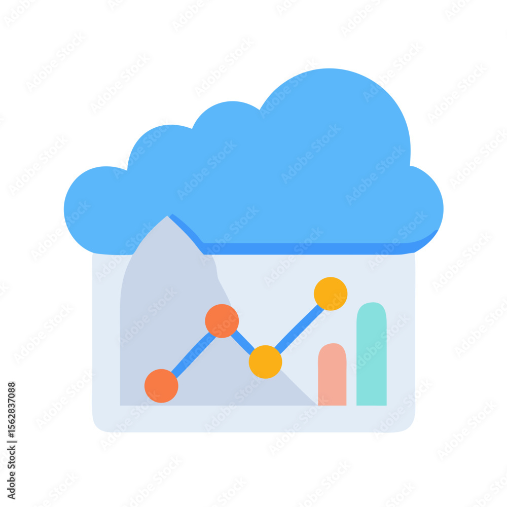 Poster cloud based data analysis and graphical growth illustration