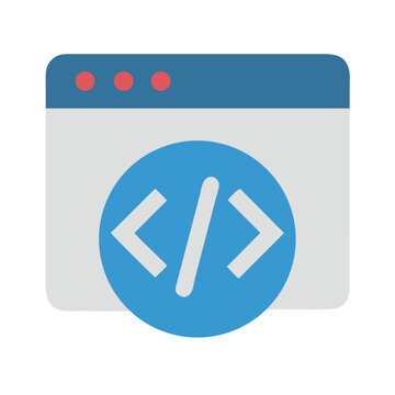 Website programming code symbol for front end development process