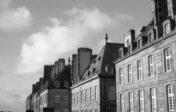 Traditional buildings facade in Saint Malo, France