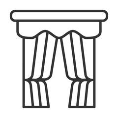 Curtain Icon Outline Style. Vector Illustration Design