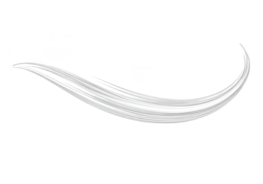 A smooth, abstract white wave design element flowing across the frame isolated on transparent background - Powered by Adobe