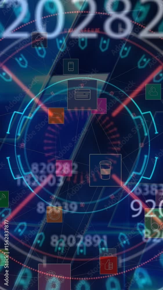 Aufkleber animation of scope scanning over numbers and financial data processing