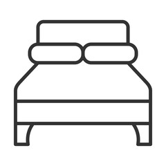 Bed Icon Outline Style. Vector Illustration Design