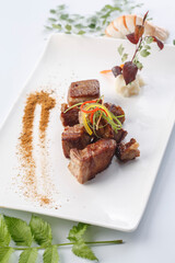 French grilled lamb prairie served in exquisite cutlery