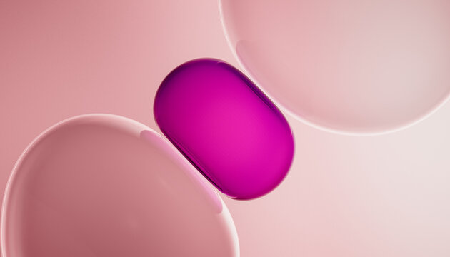 Abstract Gradient Shapes in Pink and Magenta Hues