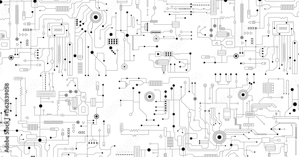 Poster computer circuit board texture. technology pattern. abstract illustration of silicon chip. digital t